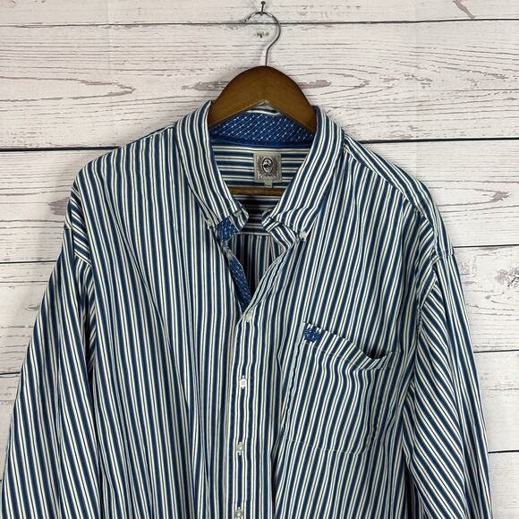 Cinch Shirt Mens XXL 2X Blue Button Long Sleeve Casual Plaid Western Rodeo Fair - Picture 2 of 11